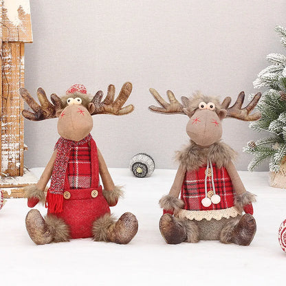 Large Plush Reindeer Doll – Christmas Tree & Table Decoration