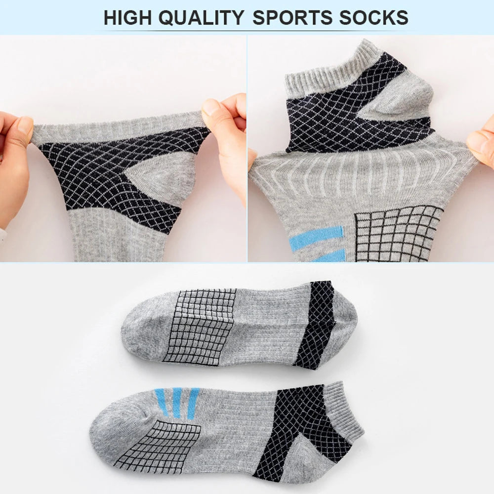 5 Pairs Men's Black Mesh Ankle Socks