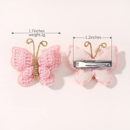 4Pcs Butterfly Hair Clip Set for Girls | Double Layered Bow & Cute Bangs Hair Pins