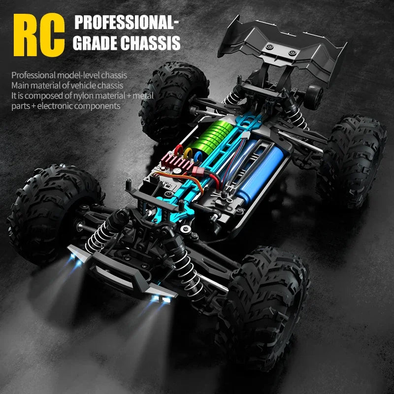 1:16 4WD 70KM/H RC Car with LED Remote Control Monster Truck