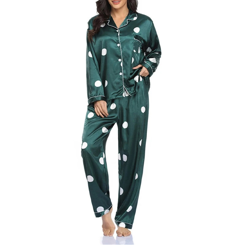 Women’s Long Sleeve Satin Pajama Set