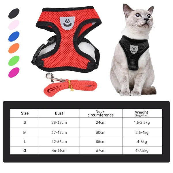 Adjustable Dog & Cat Harness Collar