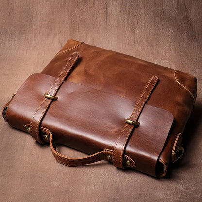 Genuine High-Grade Retro Leather Briefcase