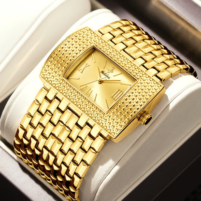 Elegant Gold Ion-Plated Luxury Watch with Box