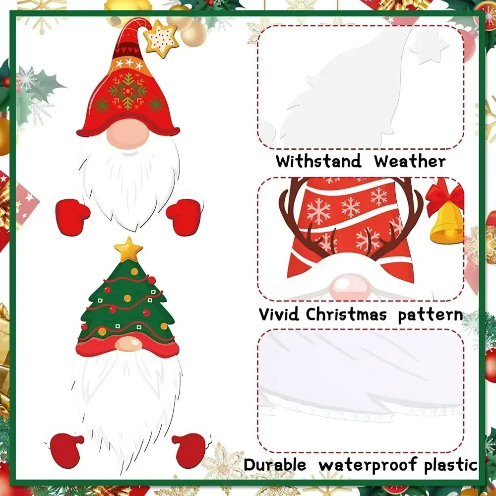 Christmas Fence Decoration – Cute Santa Claus Yard Signs