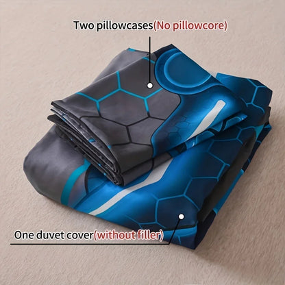 3D Game Console Duvet Cover Set – Lightweight Geometric Bedding for Boys & Girls