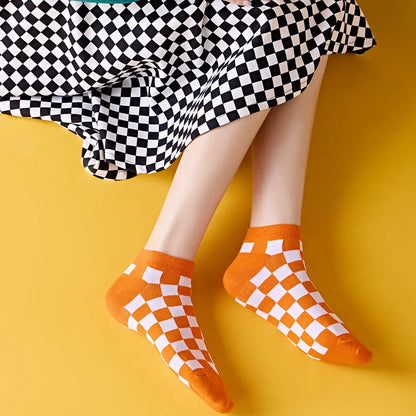 Street Fashion Squares Pattern Socks