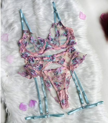 Fairy Floral Transparent Lingerie Set