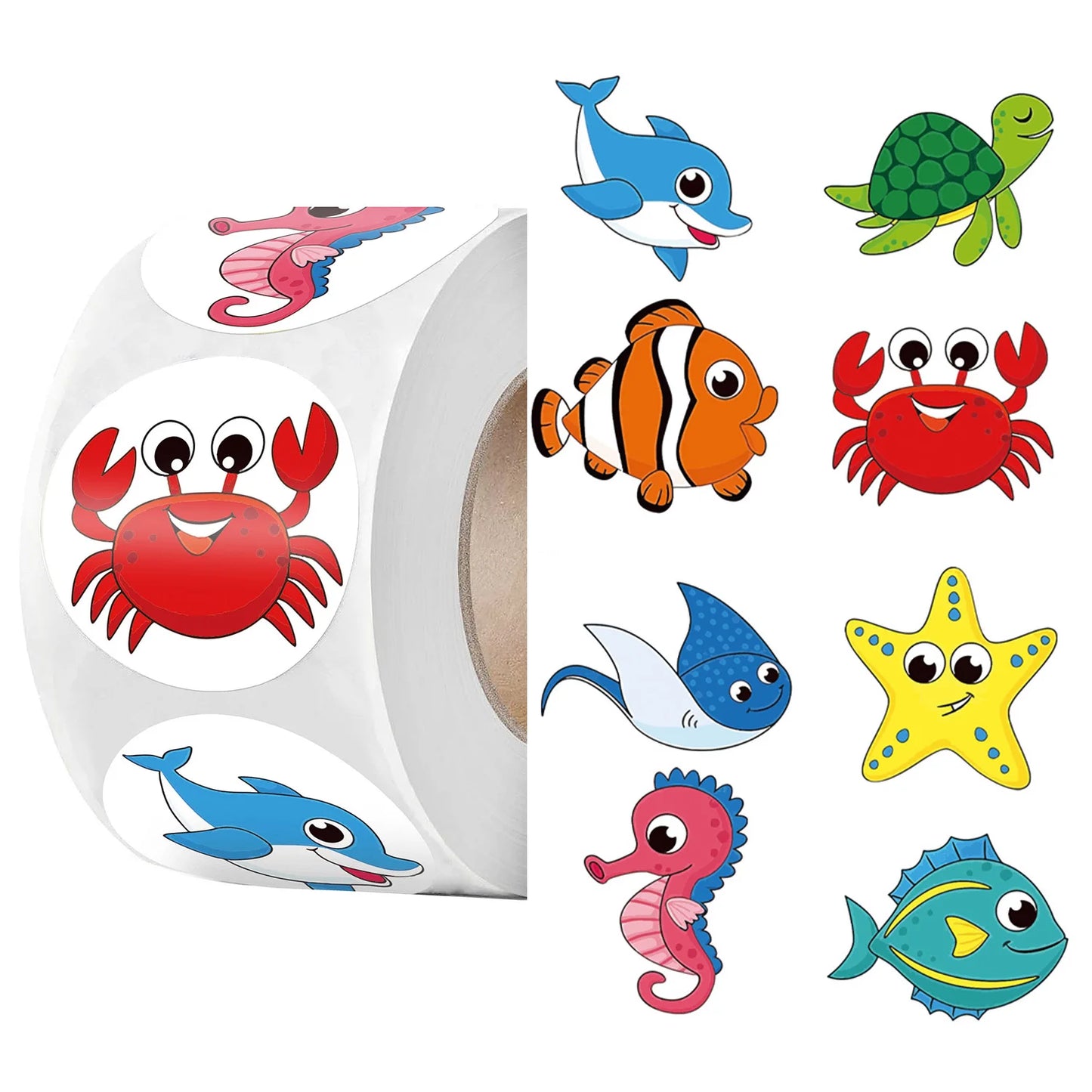 Sea Animal Stickers – Reward Stickers Roll for Kids