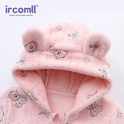 Newborn Baby Rompers – Cute Warm Fleece Jumpsuit for Infants