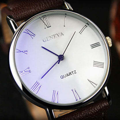 Classic Vintage Geneva Analog Quartz Watch for Men