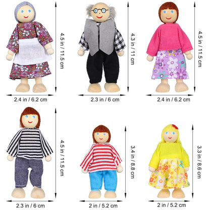 Family Member Dolls Wooden Puppet Toys