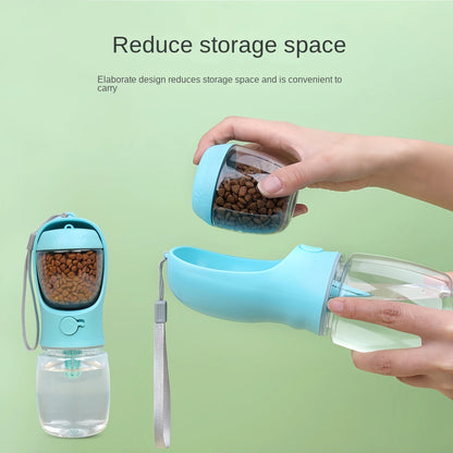 2-in-1 Portable Dog & Cat Water Bottle | Food & Water Container for Travel