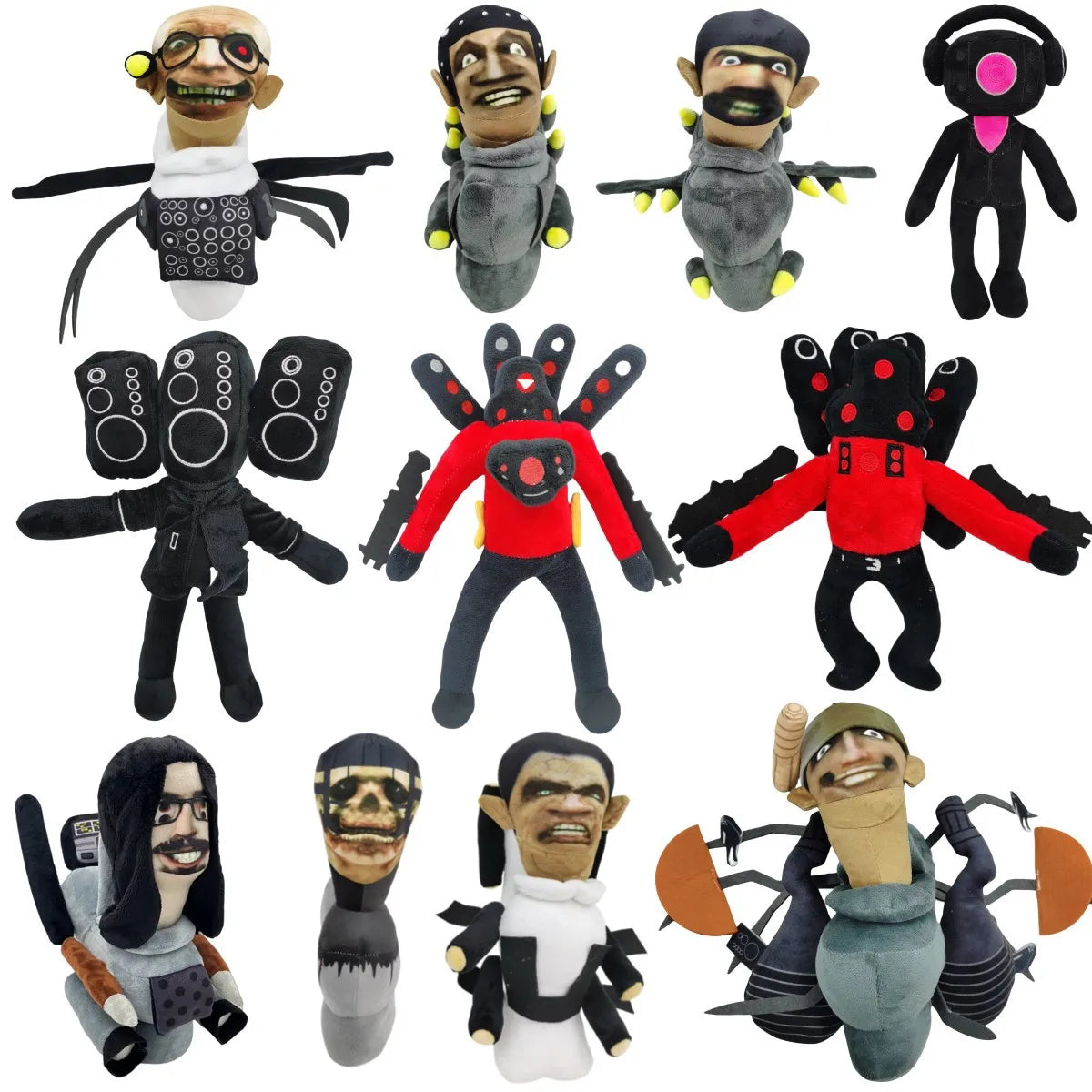 Skibidi Toilet Plush Toys – Titan, TV Man & Cameraman Dolls