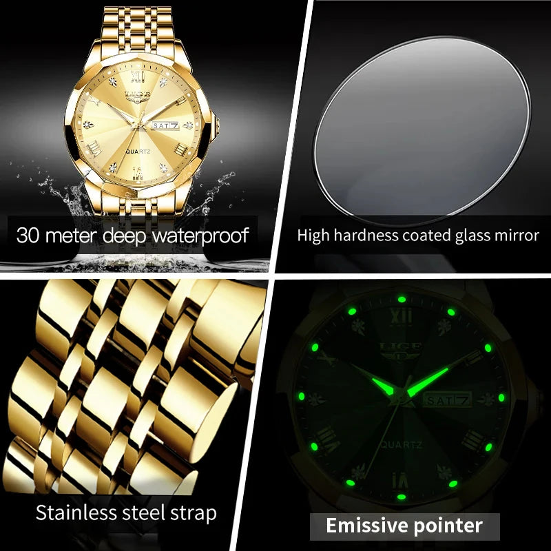 Luminous Quartz Watch for Women - Elegant Date Display