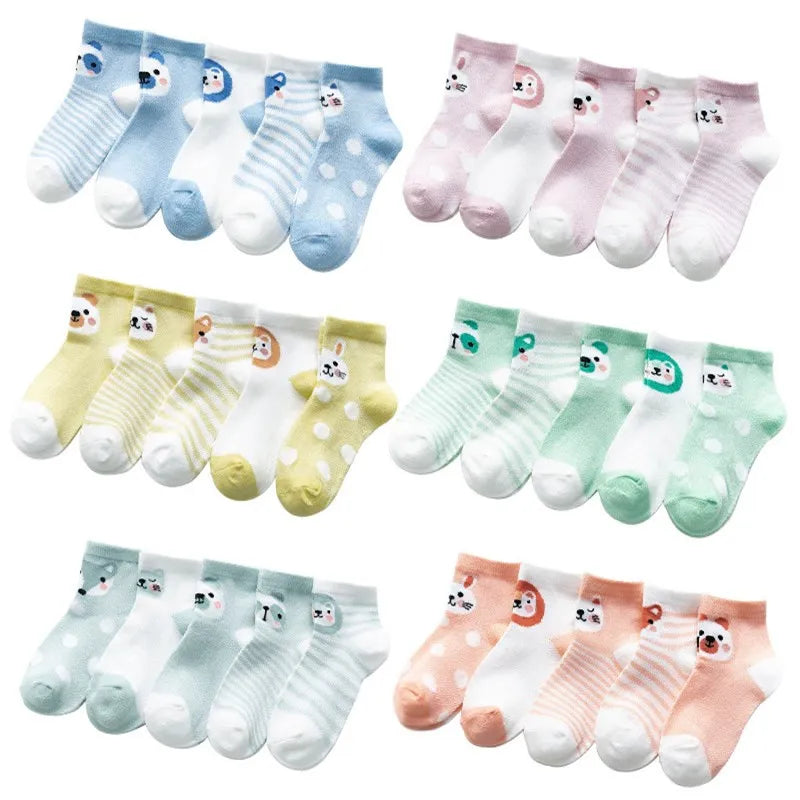 5 Pairs Toddler Baby Boy Summer Mesh Socks