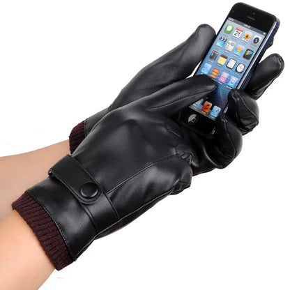 Men's Black Winter Mittens with Touch Screen