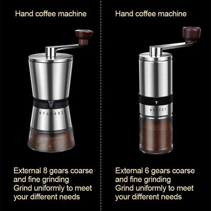 High-Quality Manual Coffee Grinder – Ceramic Core with 6/8 Adjustable Settings