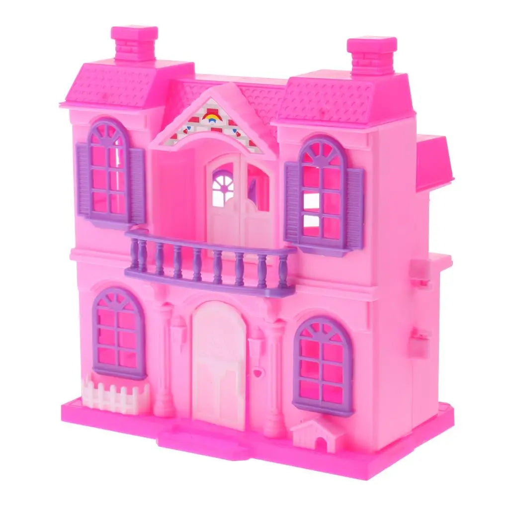 2-Storey Doll Mini Villa Dream House for Barbie - Kids Pretend Play Toy