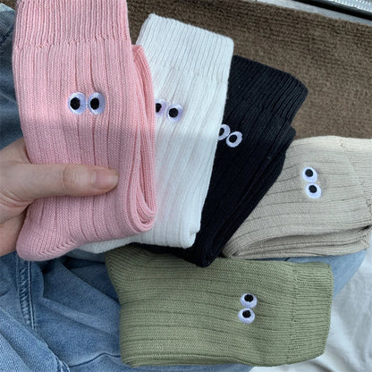 Trendy Embroidered Cotton Socks