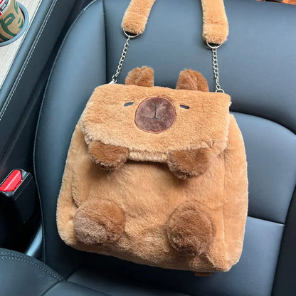 Cute Cartoon Capybara Plush Backpack