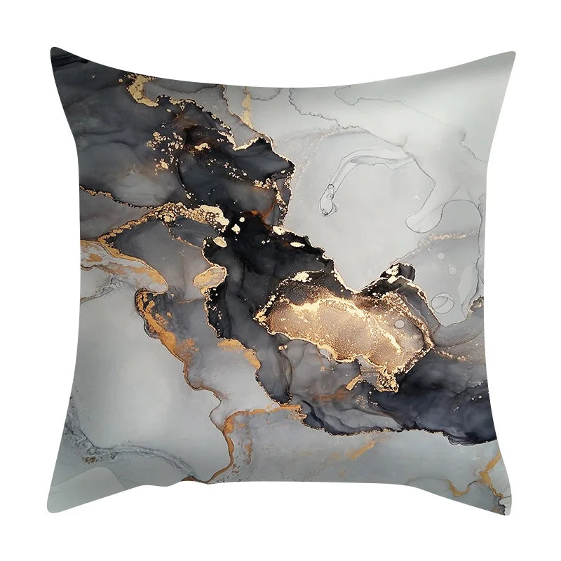 45x45cm Marbling Pillow Case – Elegant Golden Stamping