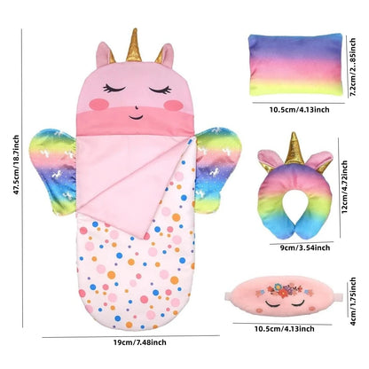 Rainbow Wing Doll Sleeping Bag Set for 10-18 Inch Dolls