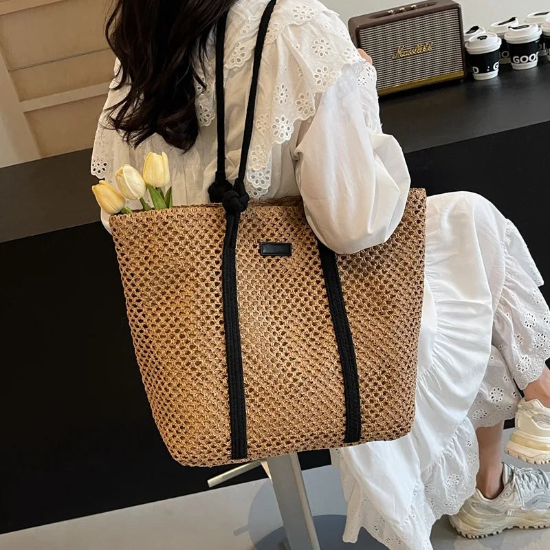 Straw Large-Capacity Shoulder Bag - 2024 Summer Fashion