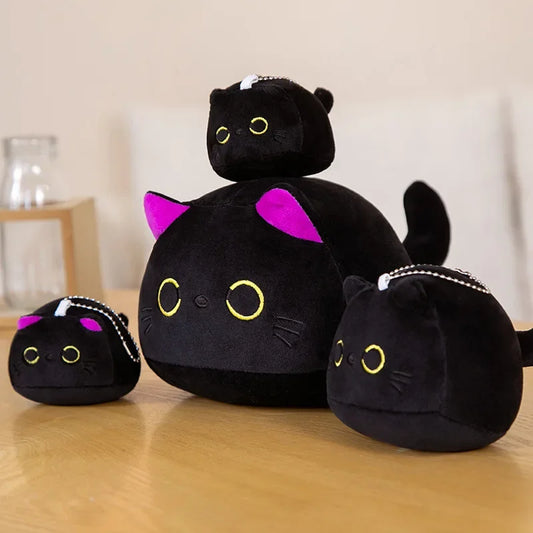 Stuffed Black Cat Pillow | Plush Doll