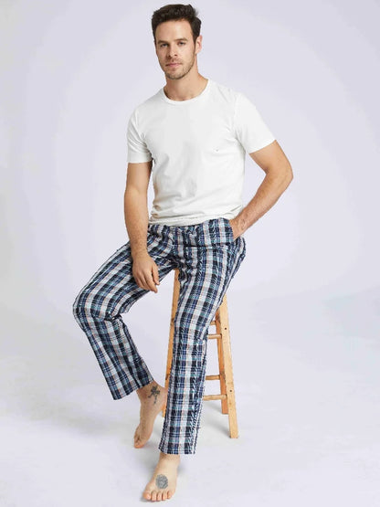 JupiterSecret 3-Piece Men's Plaid Cotton Pajama Pants - Casual & Comfortable