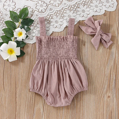 Summer Toddler Girl Jumpsuit Outfit | Casual Sleeveless Romper Set