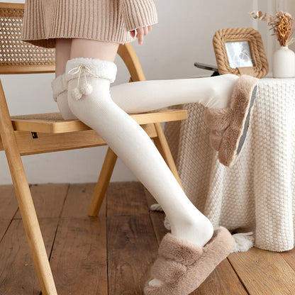 Japanese Vertical Stripe Plush Stockings