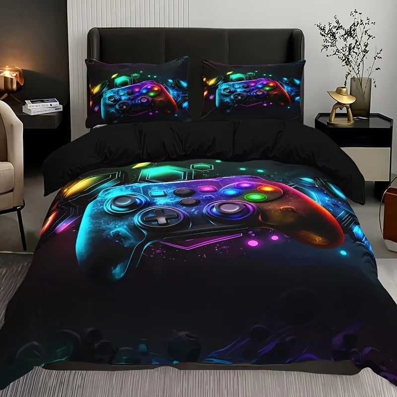 Fashionable Cool Duvet Cover Set | Colorful Gamepad Print Bedding