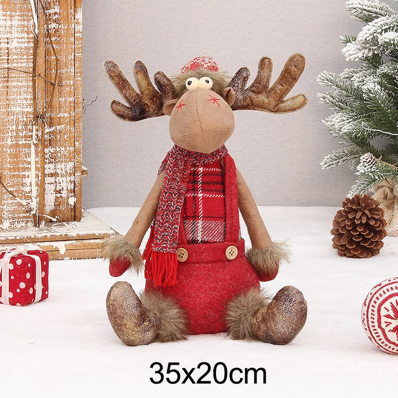 Large Plush Reindeer Doll – Christmas Tree & Table Decoration