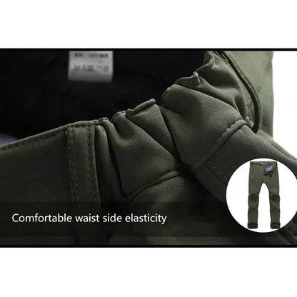 Warm Winter Men’s Soft Shell Pants - Waterproof Outdoor Trousers