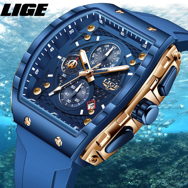 Stylish Outdoor Square Quartz Watch for Men -Waterproof