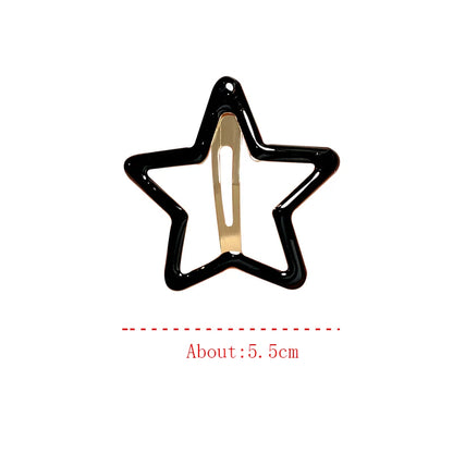 5 Pcs Hollowed Star Hair Clips – Sweet Star Snap Hairpins for Girls