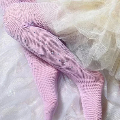 Girls' Baby Fishing Net Stockings - Rhinestone Fashion Series 3