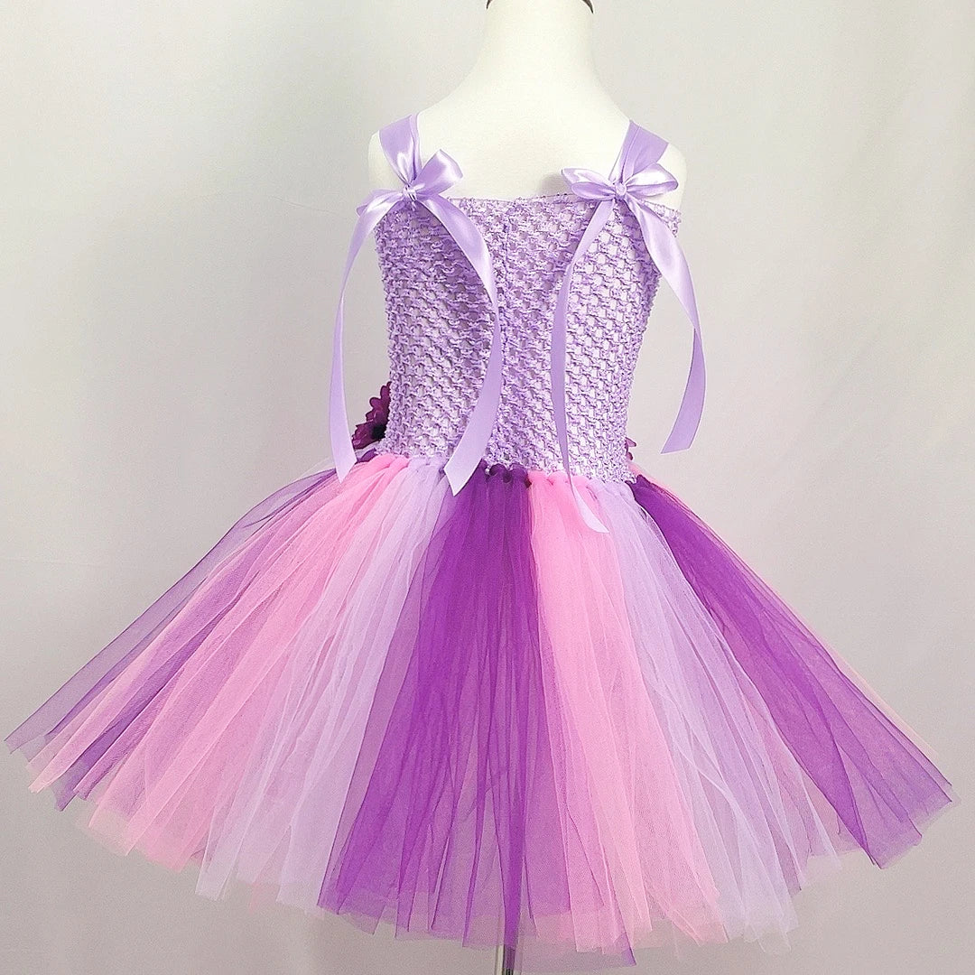 Girls Purple Butterfly Fairy Dress | Tulle Tutu with Wings