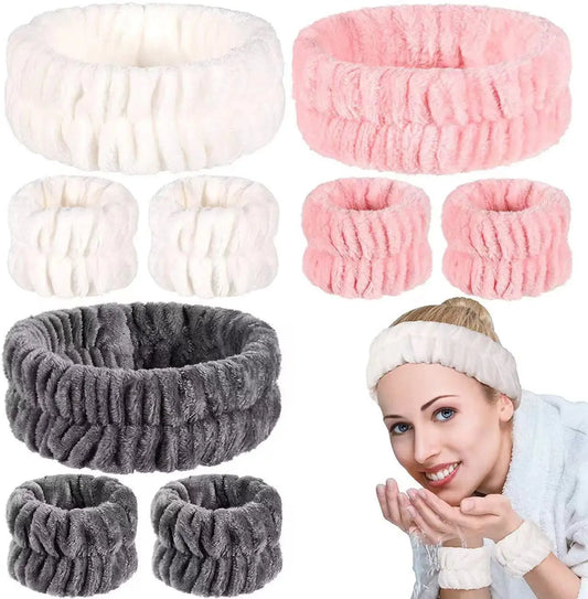 Microfiber Wrist Washband | Absorbent Wrist Sweatband & Scrunchies for Face Washing