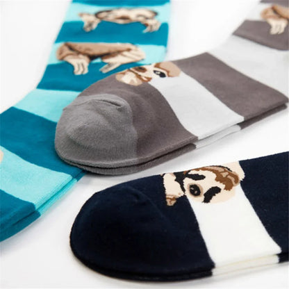 8-Pair Animal Street Style Men's Socks – Fun & Comfortable