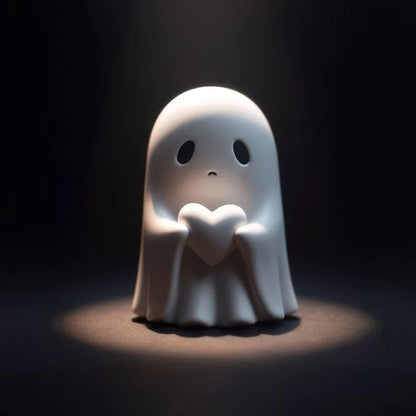 Cute Ghost Statue with Middle Finger