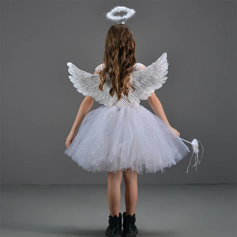 White Angel Tutu Costume for Girls