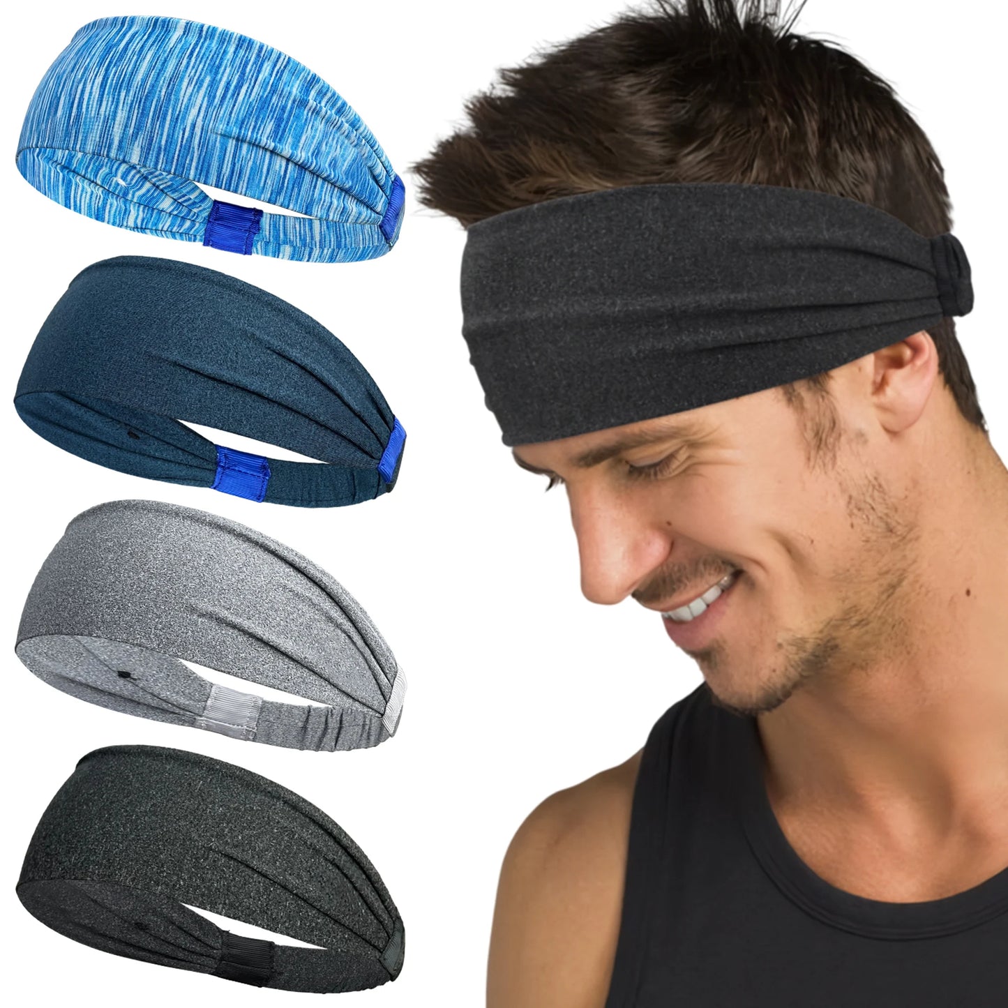 Sports Headbands for Men & Women | Soft Elastic Gym & Yoga Sweatbands