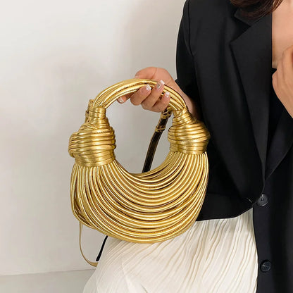 Golden Noodle Knot Clutch Bag for Women