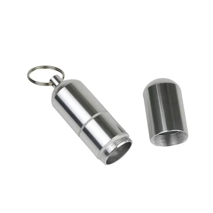 Waterproof Cigarette Case - Silver Aluminum Alloy with Keychain