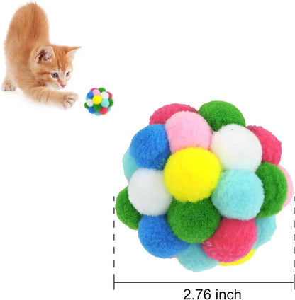 Cat Toy Balls with Bells - Pom Pom & Sparkle Interactive Toys