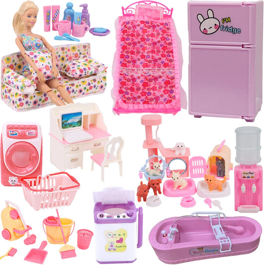 Doll House Accessories & Furniture for Barbie – 1/6 Scale Furniture Set