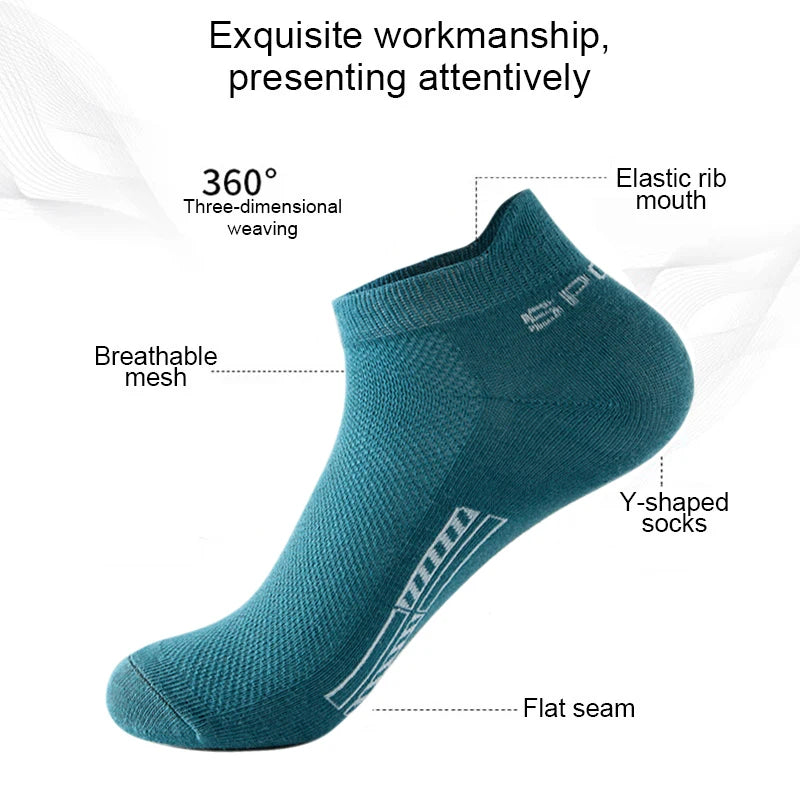 10 Pairs Organic Ankle Breathable Mesh Sports Socks