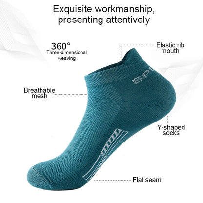 10 Pairs Organic Ankle Breathable Mesh Sports Socks